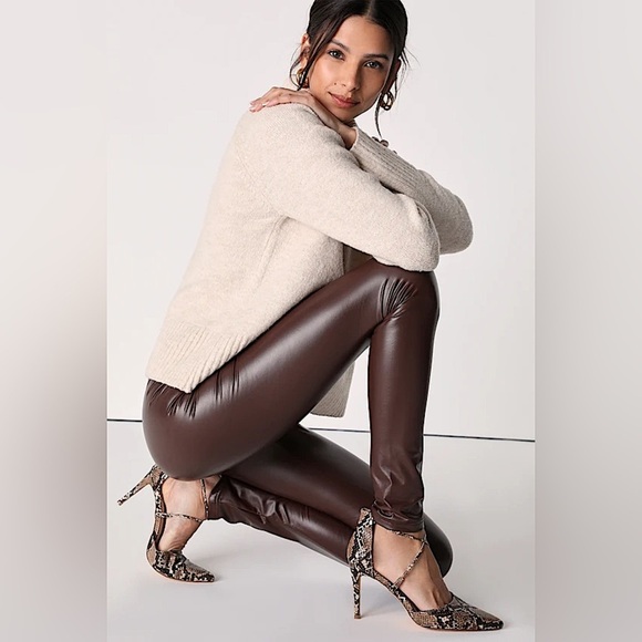Lulus Rock Music Chocolate Brown Vegan Leather
Leggings, Size M, NWT - Picture 2 of 10